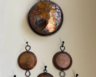 Vintage copper and silver-plated pots