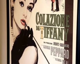 Framed Italian movie poster for "Breakfast at Tiffany's"