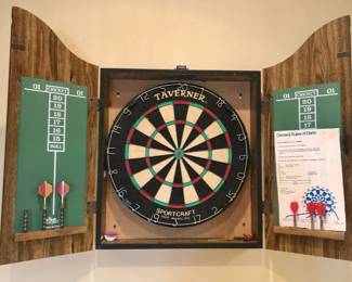 Cheers TV Show Dartboard Cabinet with Tavener Dartboard