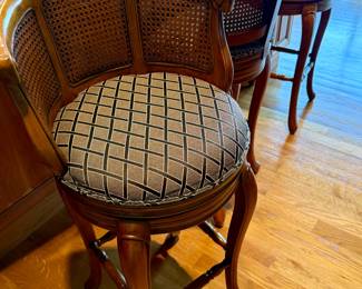 Swivel counter-height stools with rattan back (3)