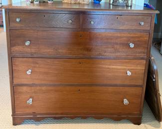 Antique dresser with glass knobs