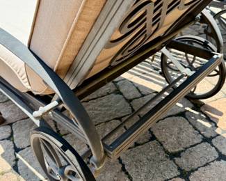 Wrought Iron Chaise Lounge Chairs with Cushions