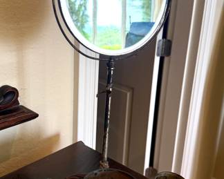 Vintage silver-plated shaving mirror with cups