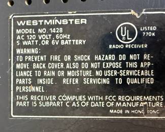 Westminster Radio Receiver