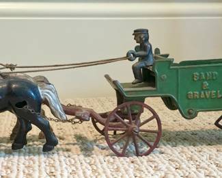 Cast iron horse drawn buggy
