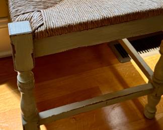 Rustic rattan stool from Italy (1 of 4)