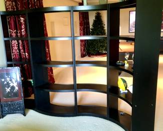 Black wave room divider shelves