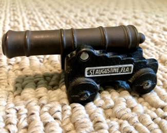 Miniature souvenir cast iron cannon from St. Augustine, FL