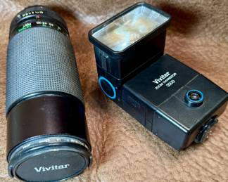 Vivitar Promaster Spectrum zoom lens and Zoom Thyristor 3500 Flash