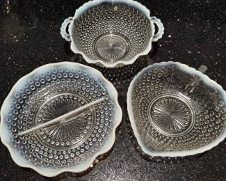 Anchor Hocking Moonstone Hobnail glass bowls