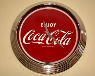 Vintage Coca-Cola chrome wall clock