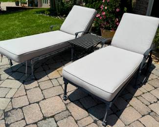 Wrought Iron Chaise Lounge Chairs with Cushions