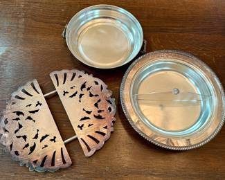 Silver plated serving items