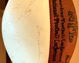 NFL American Football Conference football signed by members of the 1991 Miami Dolphins including Coach Don Shula, Dan Marino (13), Mark "Super" Duper (85), Bobby Humphrey (44) (to be authenticated)