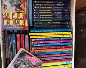 Boxes of kids books, Nancy Drew, many more