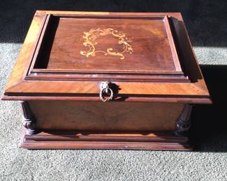 German Symphonion walnut case music box