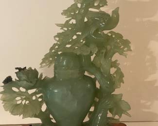 Handcrafted 2 Piece Jade Vasey Jar