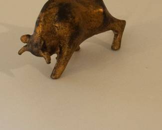 Vintage Japanese Cast Metal Bull Figurine
