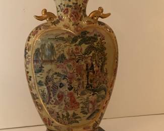 Vintage Handpainted Asian Vase