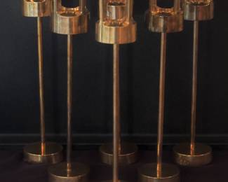 Set of 14 Brutalist Style Candle Holders
