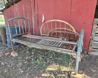 Pic 1 of 2: Vintage 2-crank hospital bed. Works! Lifts head and foot.
Vintage metal headboards, footboards and rails for full & twin beds.