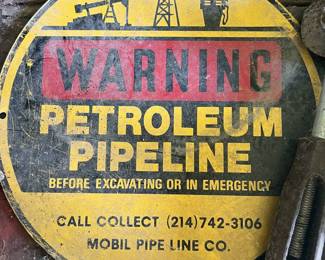 Round Pipeline Metal Sign