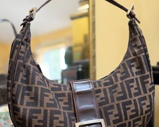 FENDI Zucca Canvas Croissant Shoulder Bag 