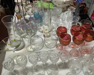 Crystal stemware.