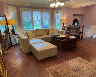 Leather sectional seating