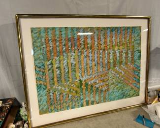Large abstract art framed