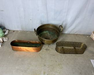 Copper and brass planters