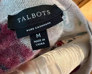 Talbots Floral Cashmere Sweater – Size Medium