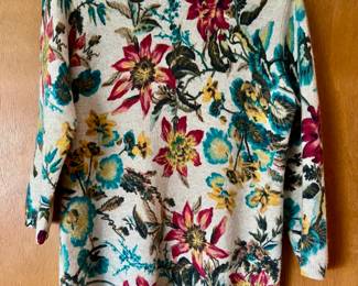 Talbots Floral Cashmere Sweater – Size Medium
