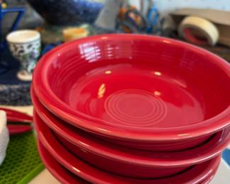 Set of 4 Fiestaware Scarlet Red Cereal Bowls