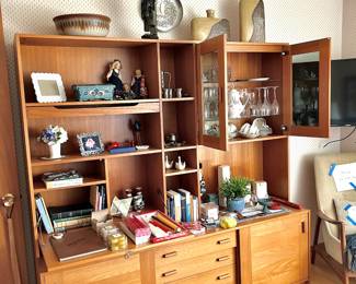 Mid Century Teak Shelving Wall Unit