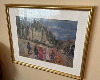 Framed & Matted "Fairytale Forest" Print by Edvard Munch