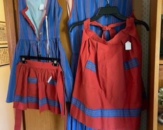 Norwegian Folk-Style Dresses – Set of Two with Aprons