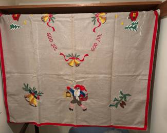 Norwegian Embroidered Christmas Table Cloth