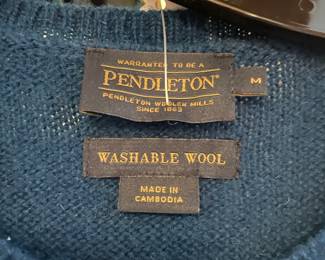 Pendleton Men's Blue Wool Sweater – Size Medium
