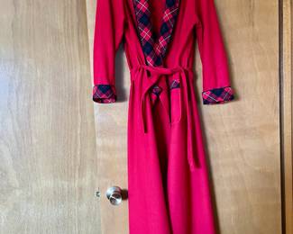 Pendleton 100% Virgin Wool Red Plaid Robe
