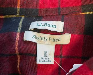 L.L. Bean Red Plaid Button Up Shirt – Size Medium