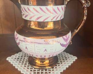Copper Lusterware Pitcher