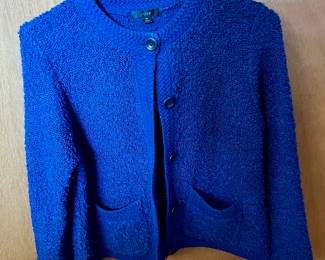 J. Crew Blue Textured Cardigan Sweater – Size Medium