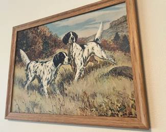 Framed "Hunting Dogs" Print by Churchill Ettinger