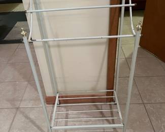 Mid Century White Enameled Towel/Blanket Rack