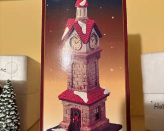 Santa's Workbench Collection Porcelain Clock Tower
