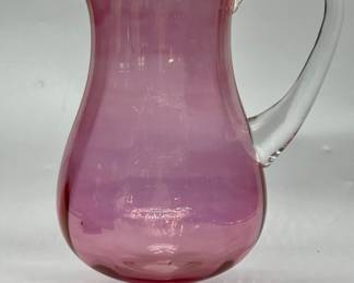 Flash Cranberry Glass Pedestal Pitcher