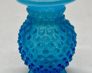 Vintage Hobnail Blue Glass Toothpick Holder