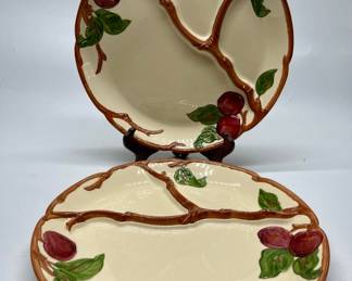 (2) Vintage Franciscan Apple Ceramic Divided Plates