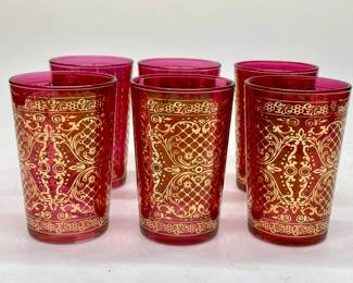Vintage Set of Six MCM Timon Italy Moroccan Tumbers